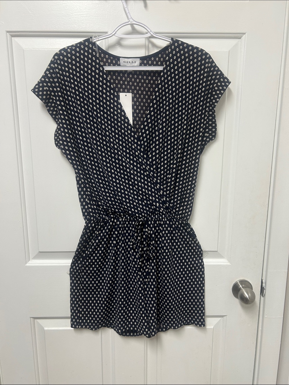 Black and White Polka Dot-Print Romper